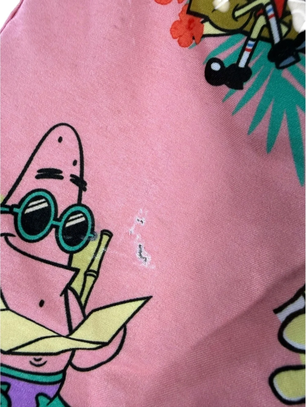 Men's SPONGEBOB Swim Shorts with Cartoon Print, Elastic Waistband - SIZE Med